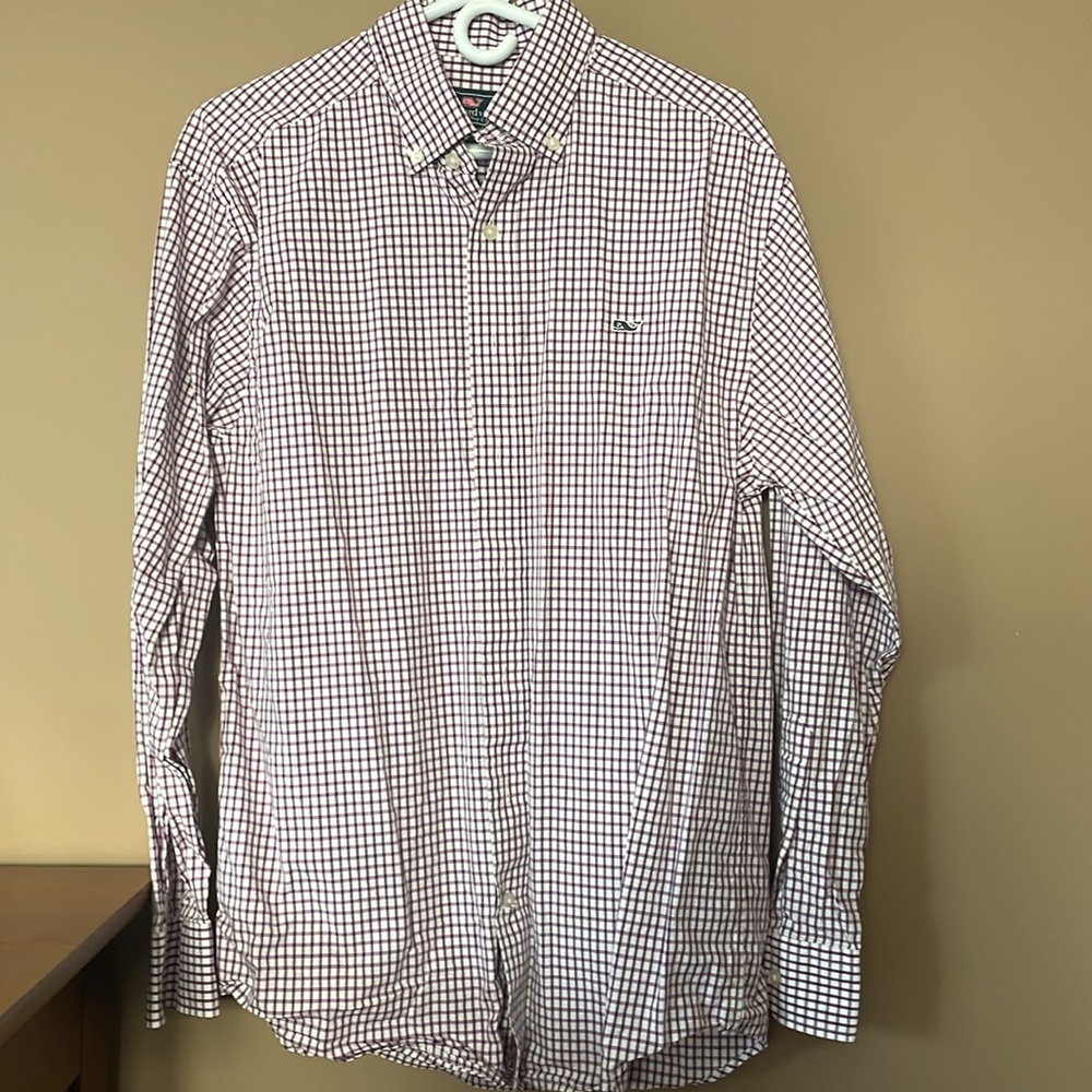 Men’s Vineyard Vines Classic Plaid button-down shirt, size Medium.  Worn once